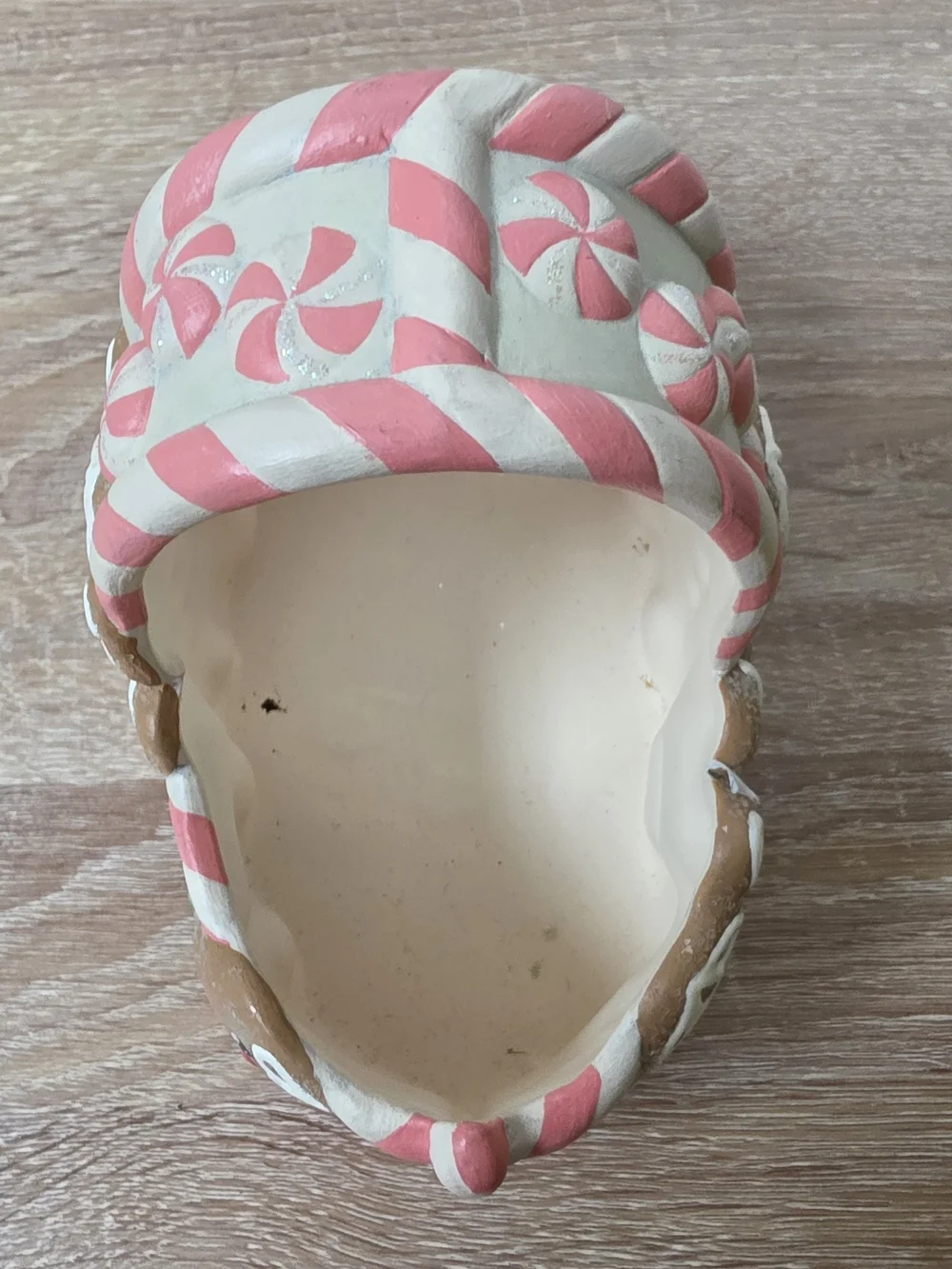 Vintage 1995 Ceramic Gingerbread Women Basket With Handle 8 1/2 in x 6 1/4 in